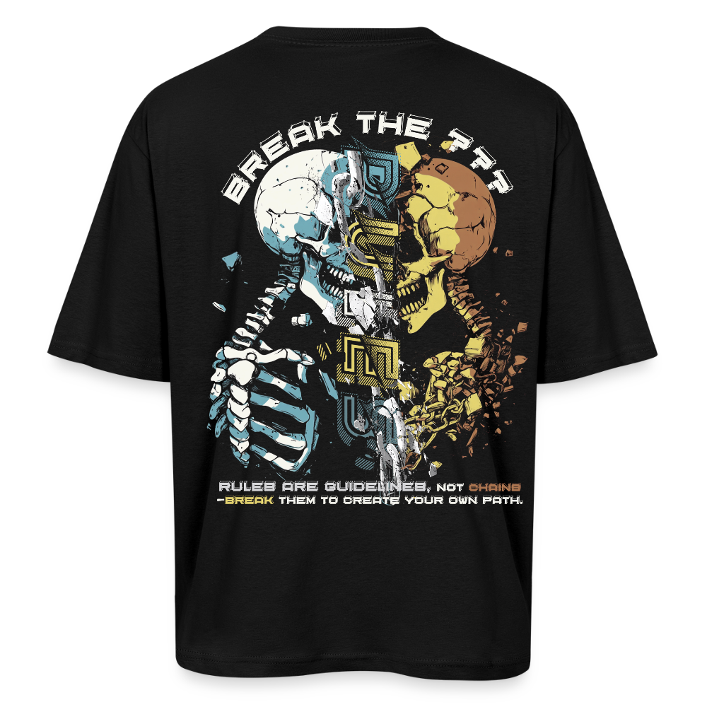 Fujin, Totenkopf, 1st | Breezy, Oversized Unisex T-Shirt - Schwarz
