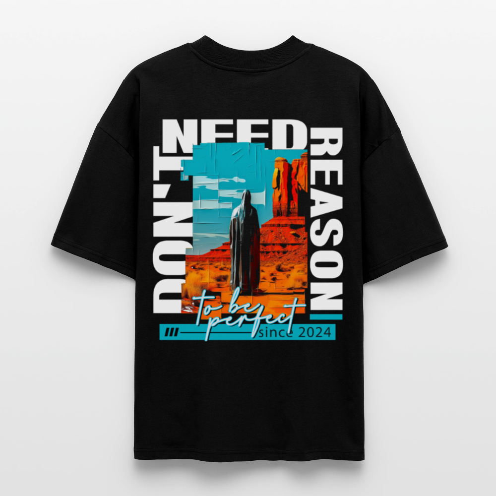 Fuxi, Wüste, 1st | Blaster, Oversize Bio T-Shirt, Unisex - Schwarz