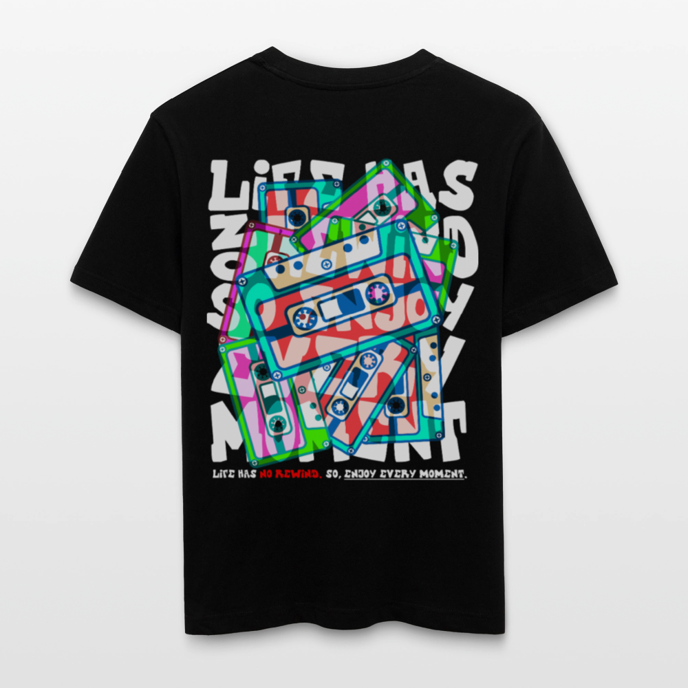 Raijin, Kassetten, 1st | Essential, Relaxed Fit Unisex Bio T-Shirt - Schwarz
