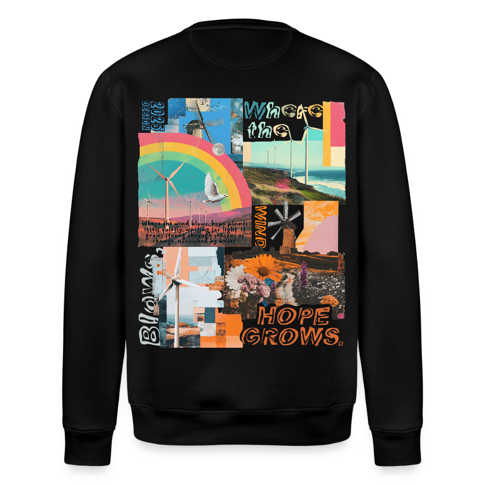 Nyxaris, Windmühle, 1st | Roller, Unisex Bio-Sweatshirt - Schwarz
