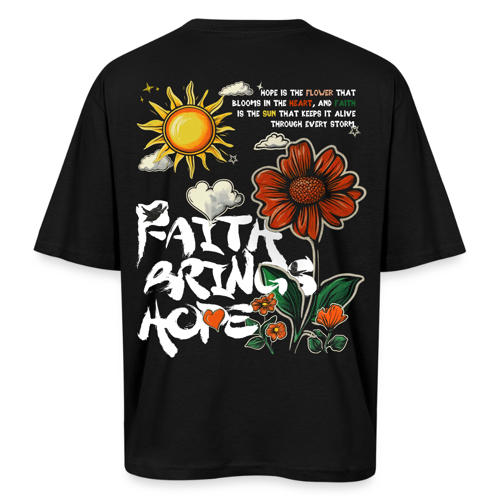 Odin , Blume, 1st | Breezy, Oversized Unisex T-Shirt - Schwarz