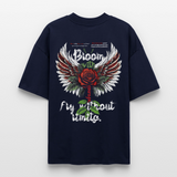 Amaterasu , Engelsflügel, 1st | Blaster, Oversize Bio T-Shirt, Unisex - Navy