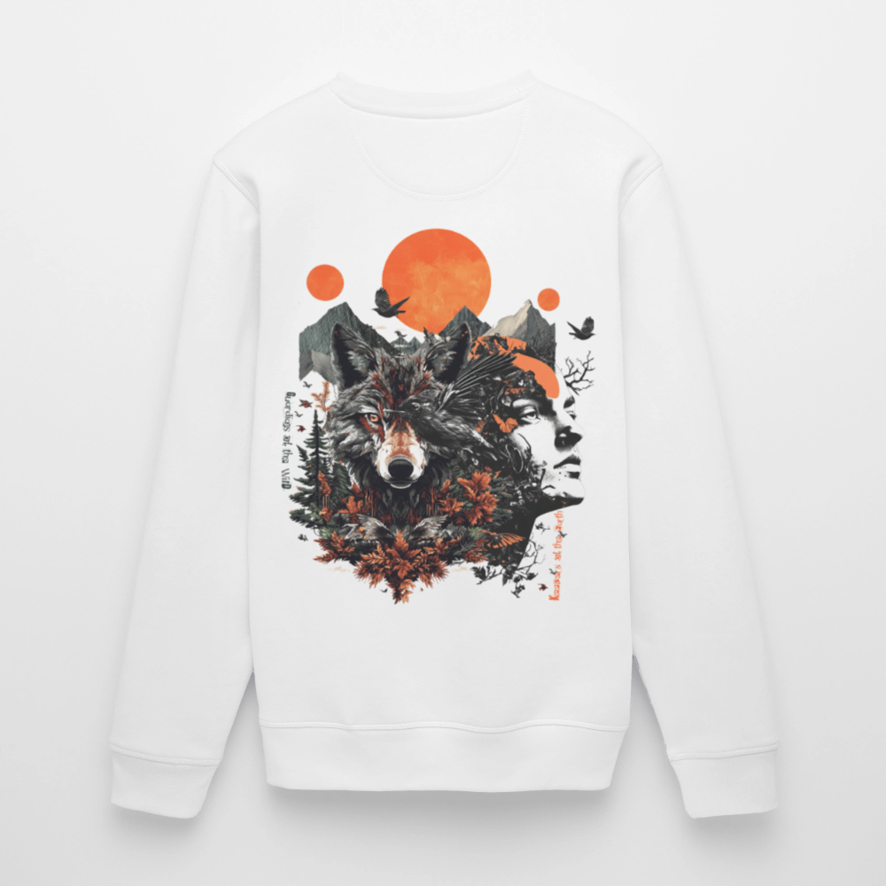 Vaermundis, Wolf, 1st | Roller, Unisex Bio-Sweatshirt - Weiß