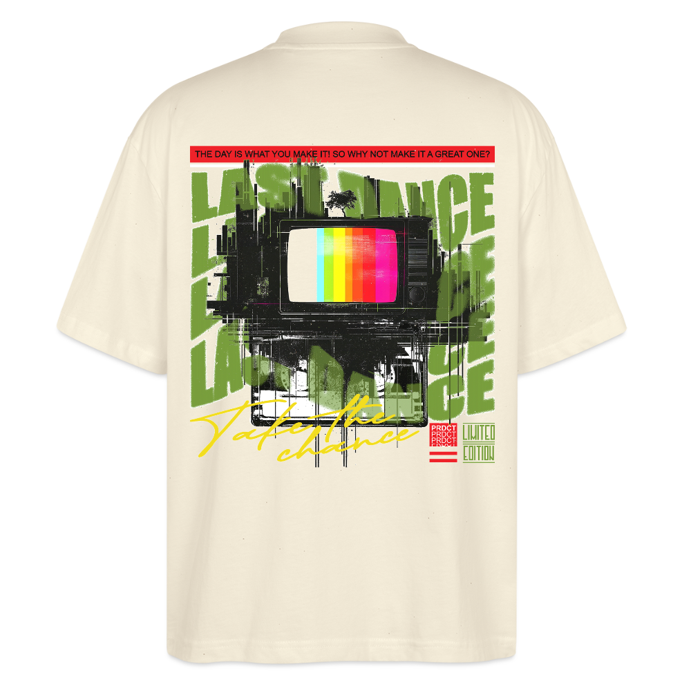 Oblivionis, Fernseher, 1st | Blaster, Oversize Bio T-Shirt, Unisex - Weißgrau