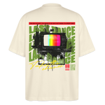 Oblivionis, Fernseher, 1st | Blaster, Oversize Bio T-Shirt, Unisex - Weißgrau