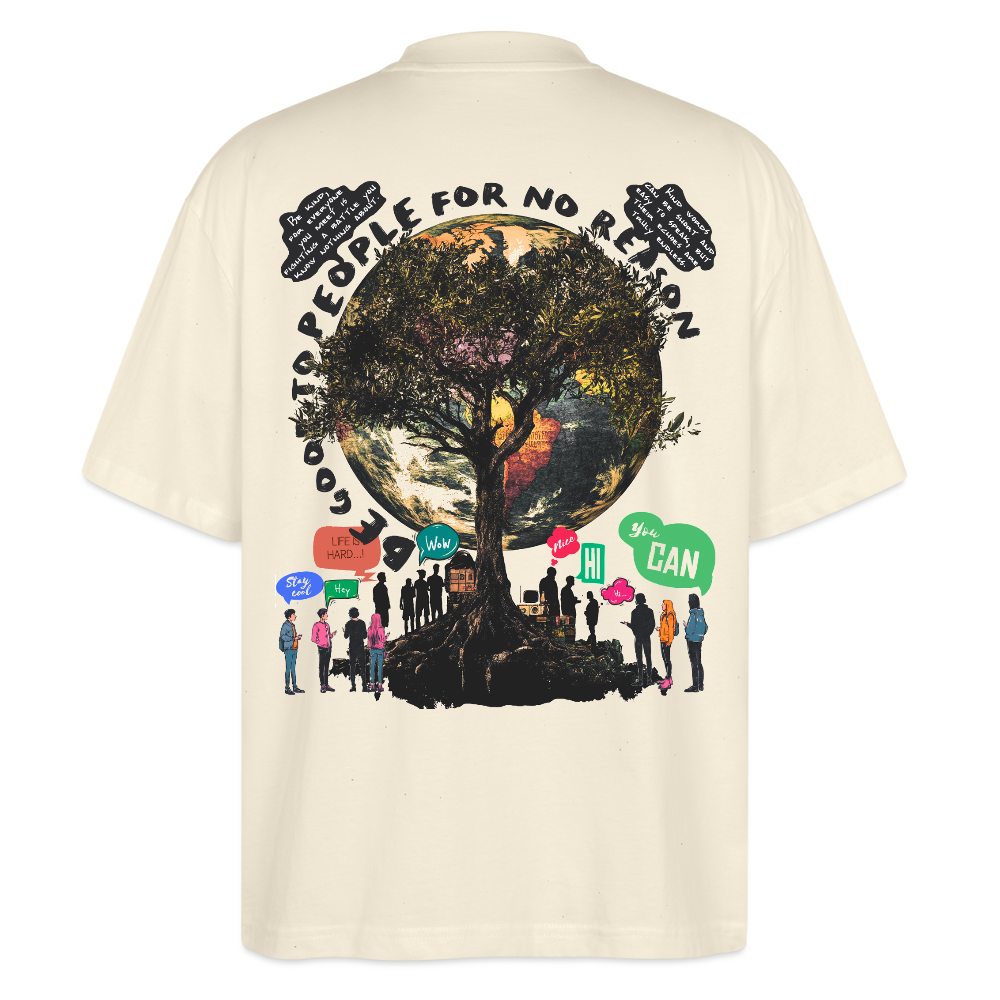 Thalvion, Baum, 1st | Blaster, Oversize Bio T-Shirt, Unisex - Weißgrau