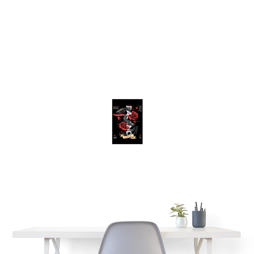 Hephani, Schlange, 1st | Poster 20x30 cm - Weiß