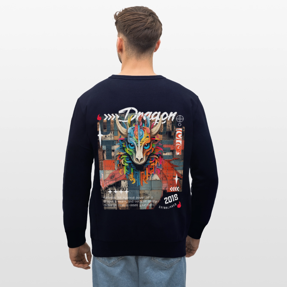 Nezha, Drache, 1st | Roller, Unisex Bio-Sweatshirt - Navy
