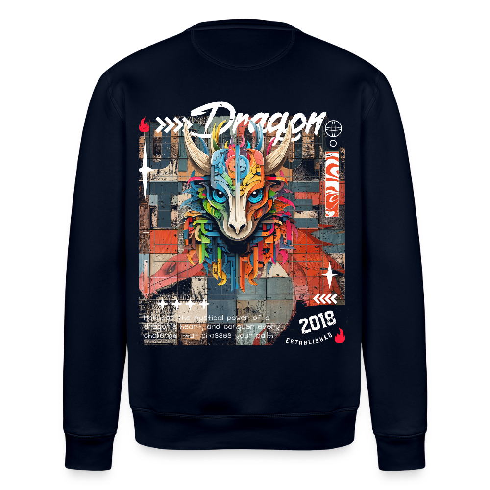 Nezha, Drache, 1st | Roller, Unisex Bio-Sweatshirt - Navy