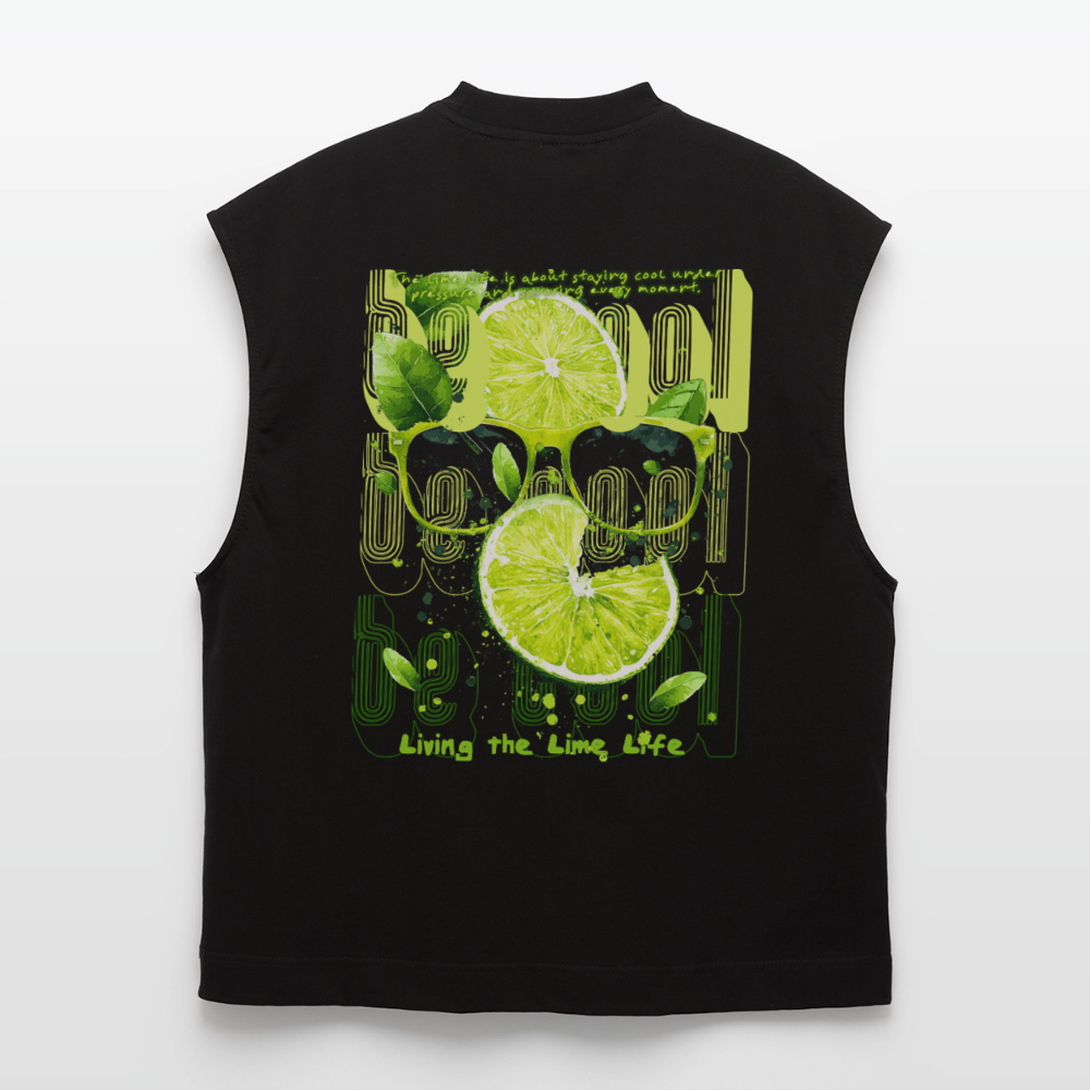 Kali, Limette, 1st | Heavyweight Oversized Bio Tank Top, Unisex - SOLID BLACK