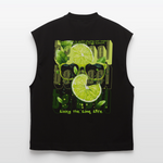 Kali, Limette, 1st | Heavyweight Oversized Bio Tank Top, Unisex - SOLID BLACK