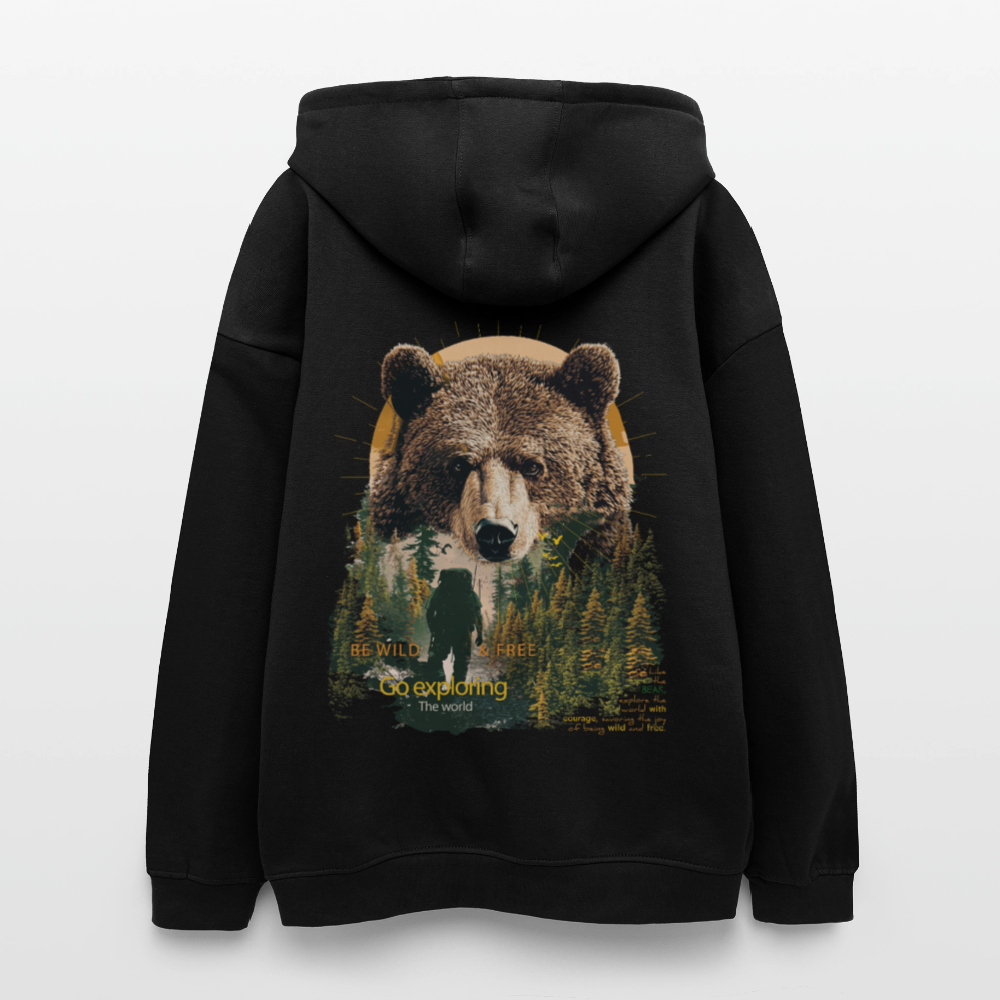 Ghadab, Bär, 1st | Freshhood, Oversized Unisex Hoodie - Schwarz
