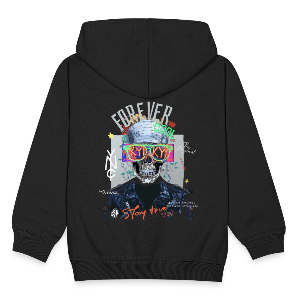 Fenriswolf, Totenkopf, 1st | Kinder Zip Hoodie - Schwarz