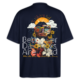 Jinni, Berge, 1st | Blaster, Oversize Bio T-Shirt, Unisex - Navy
