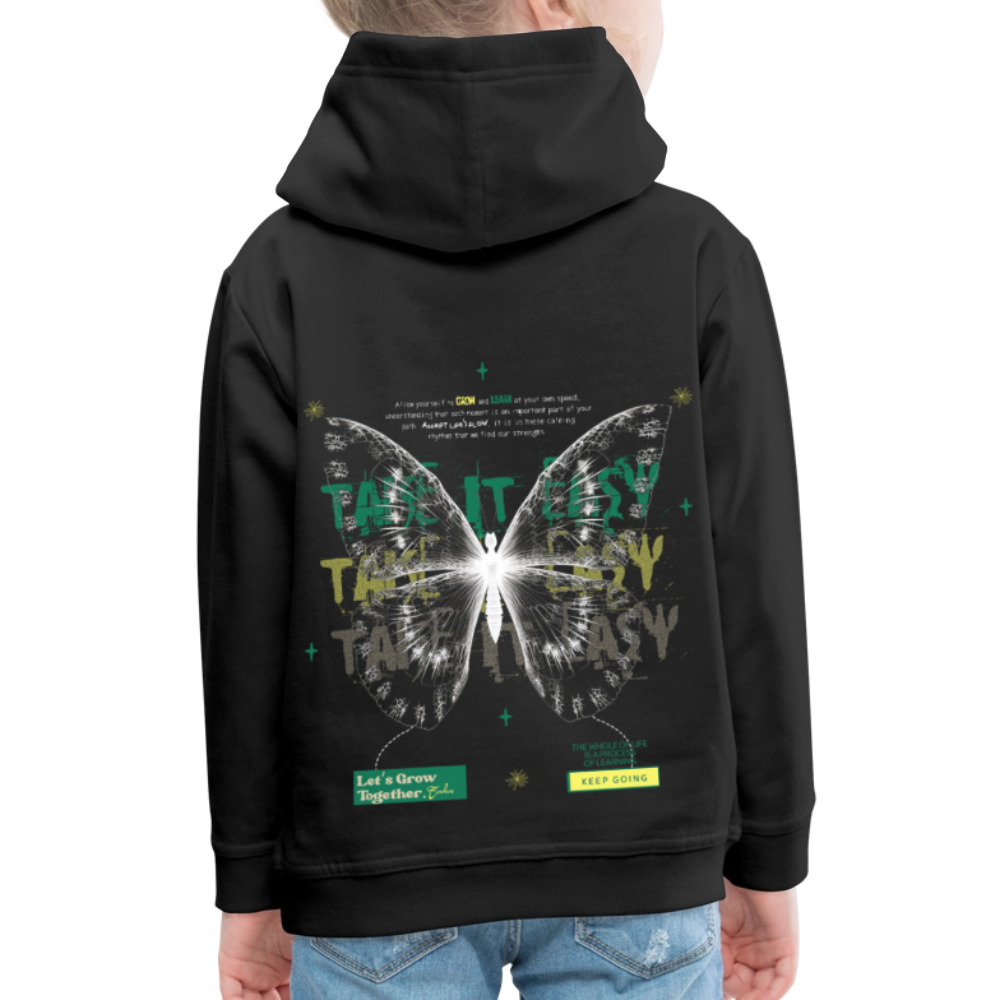 Hesinkar, Schmetterling, 1st | Kinder Hoodie - Schwarz
