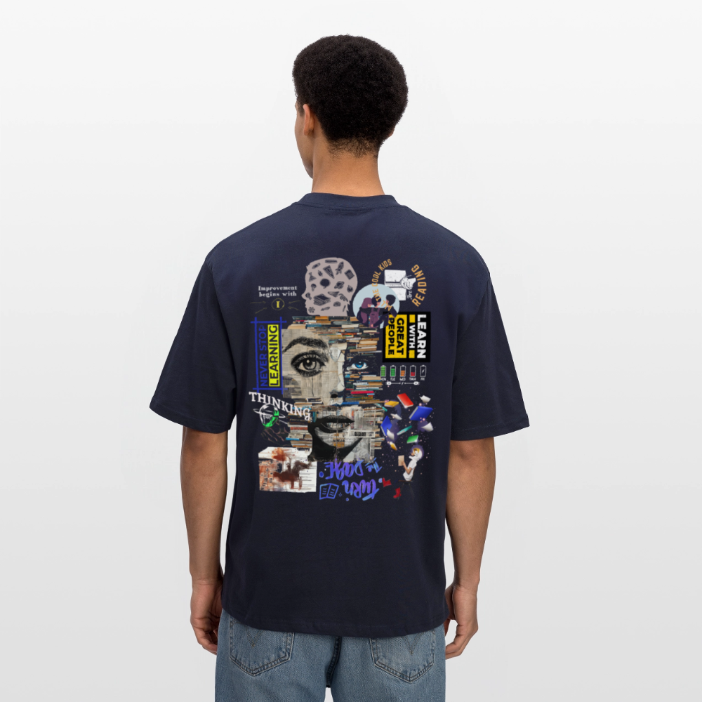 Tianlong, Gesicht, 1st | Breezy, Oversized Unisex T-Shirt - Navy