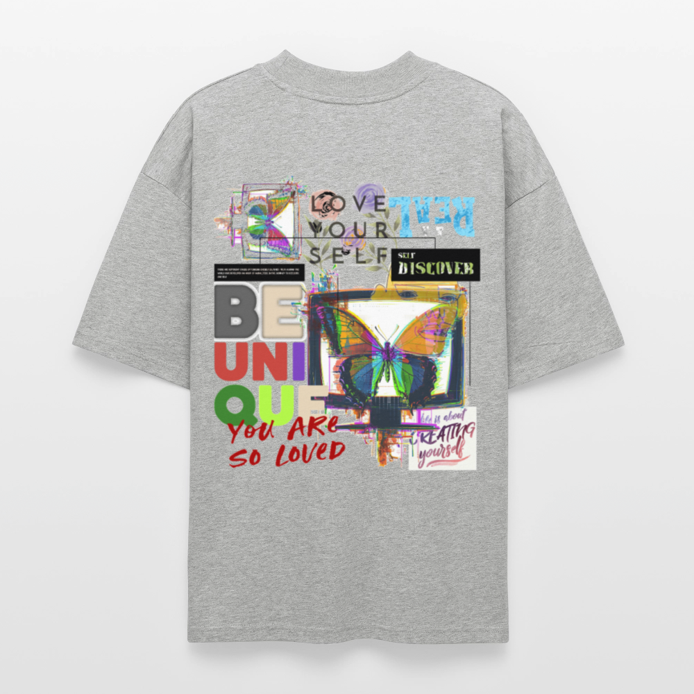 Orvathar, Fernseher, 1st | Blaster, Oversize Bio T-Shirt, Unisex - Grau meliert