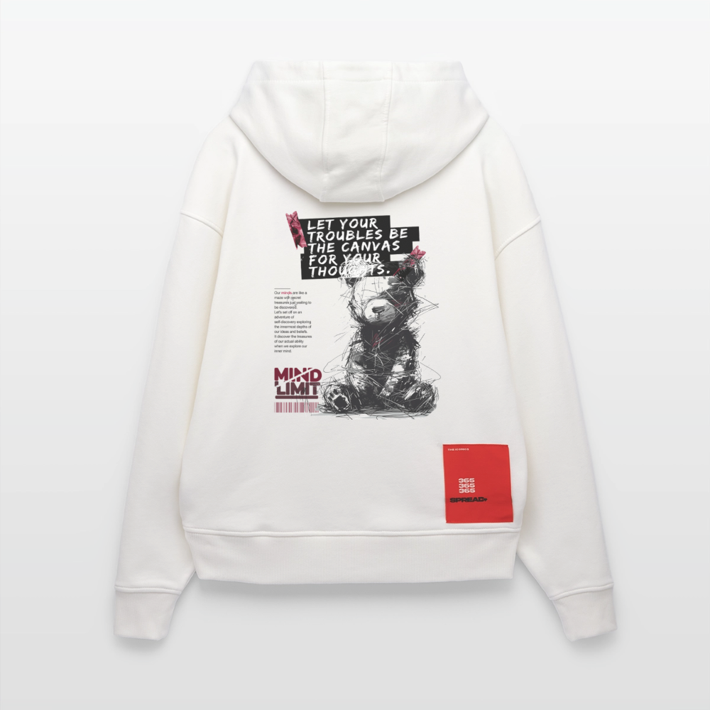 Zentharis, Bär, 1st | Heavyweight Oversized Bio Hoodie, Unisex - OFF WHITE