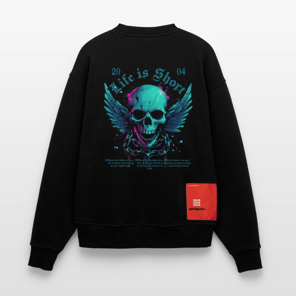 Bishamonten, Totenkopf, 1st | Heavyweight Oversized Bio Sweater, Unisex - SOLID BLACK
