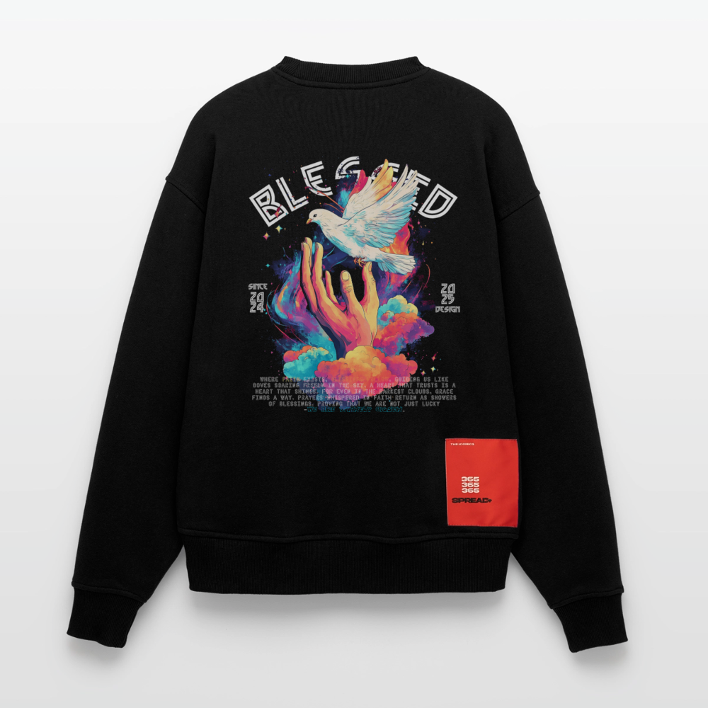 Posei, Taube, 1st | Heavyweight Oversized Bio Sweater, Unisex - SOLID BLACK
