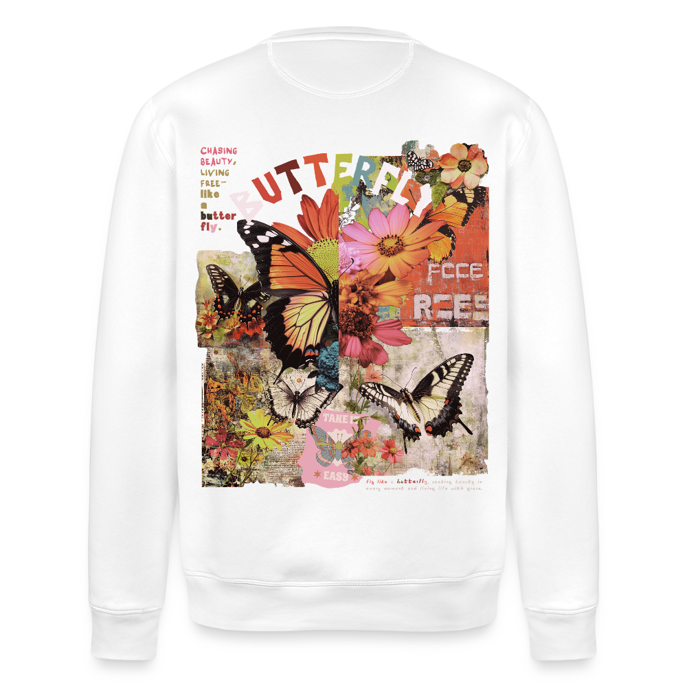 Azaroth, Schmetterling, 1st | Roller, Unisex Bio-Sweatshirt - Weiß