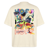 Tenebris, Schmetterling, 1st | Blaster, Oversize Bio T-Shirt, Unisex - Weißgrau