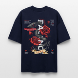 Hephani, Schlange, 1st | Blaster, Oversize Bio T-Shirt, Unisex - Navy