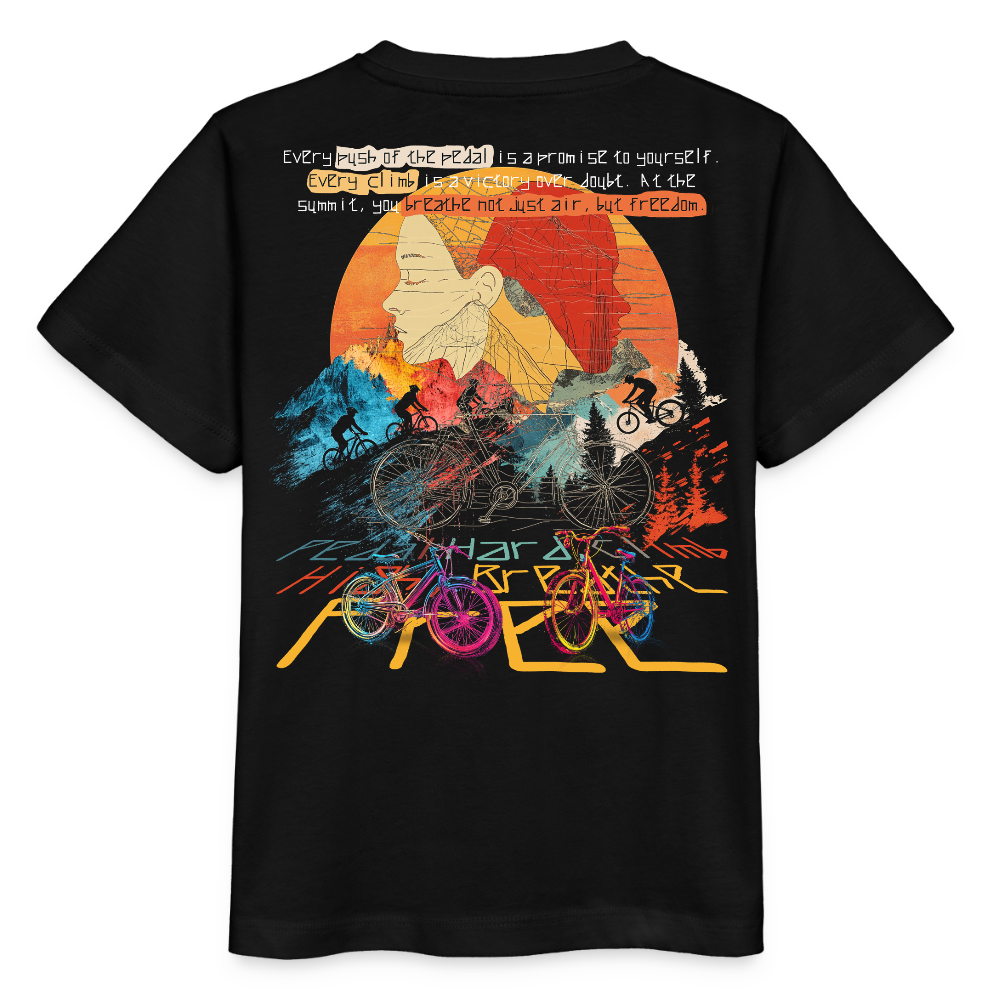 Panos, Fahrrad, 1st | Kinder Bio T-Shirt - Schwarz
