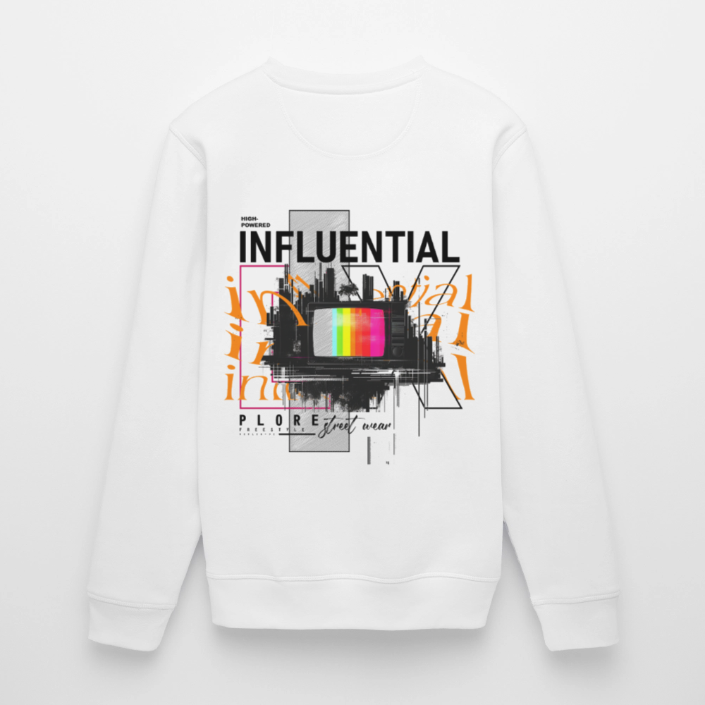 Flamethar, Fernseher, 1st | Roller, Unisex Bio-Sweatshirt - Weiß