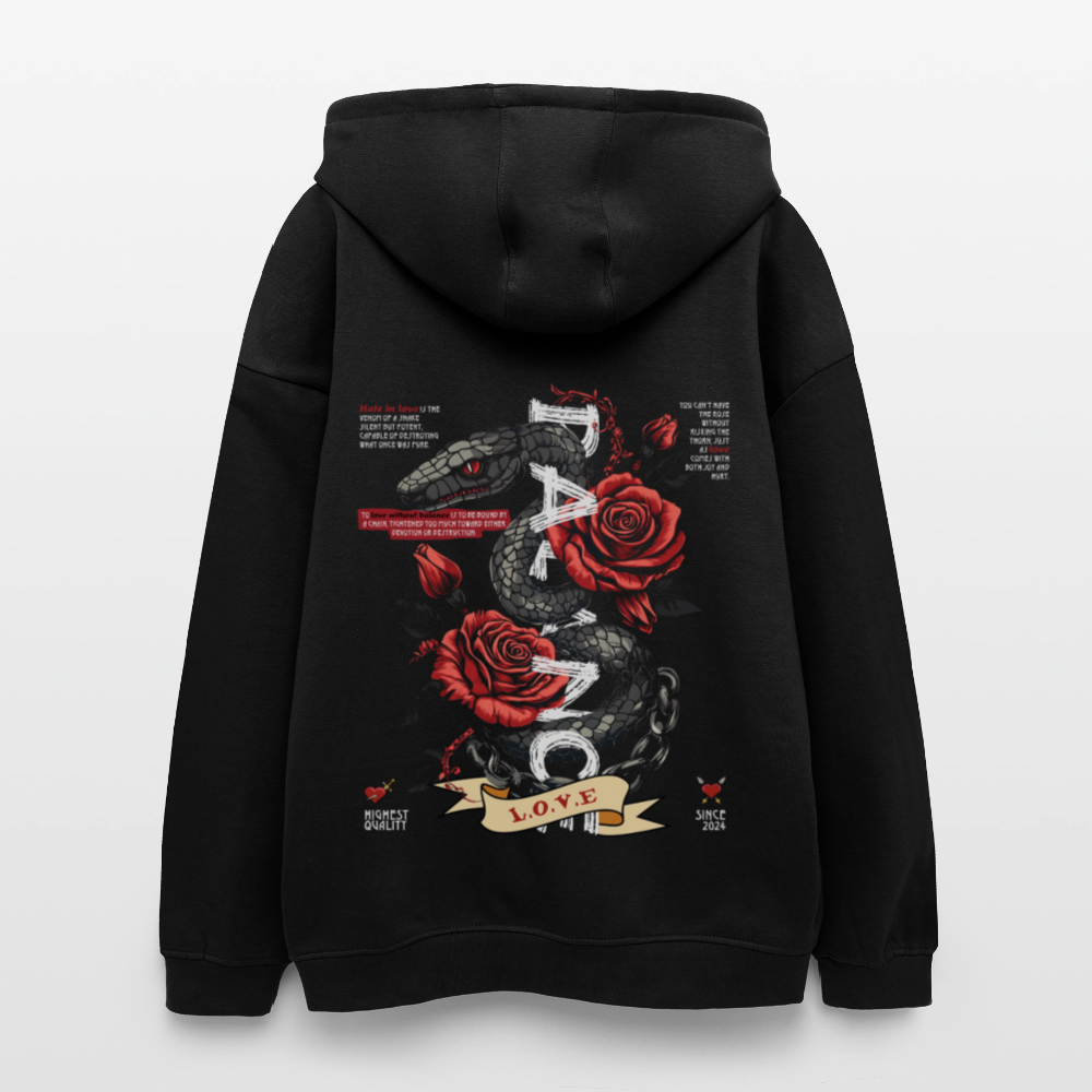 Hephani, Schlange, 1st | Freshhood, Oversized Unisex Hoodie - Schwarz