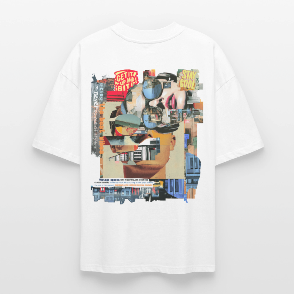 Seraphion, Gesichter, 1st | Blaster, Oversize Bio T-Shirt, Unisex - Weiß
