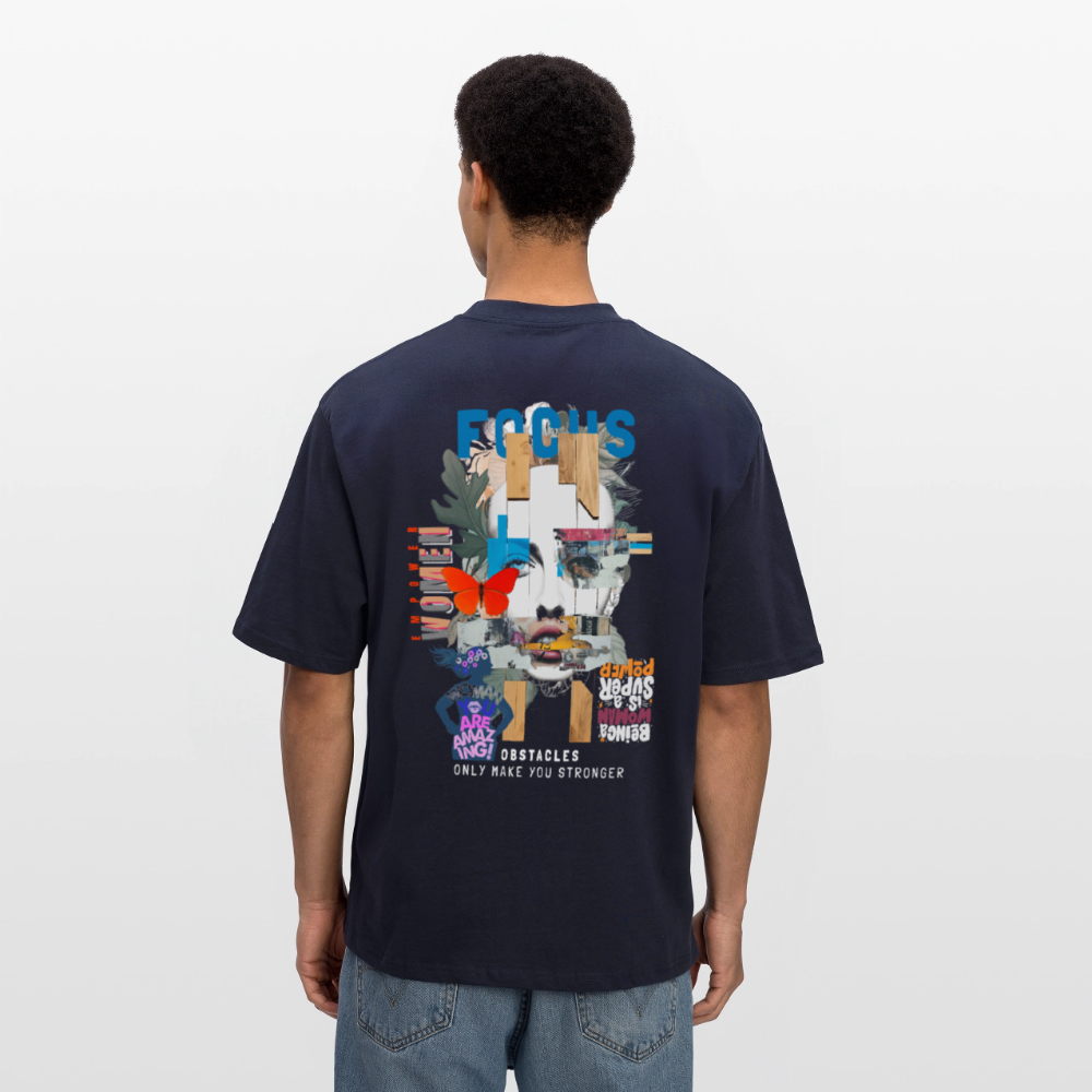 Nerthus, Gesicht, 1st | Breezy, Oversized Unisex T-Shirt - Navy