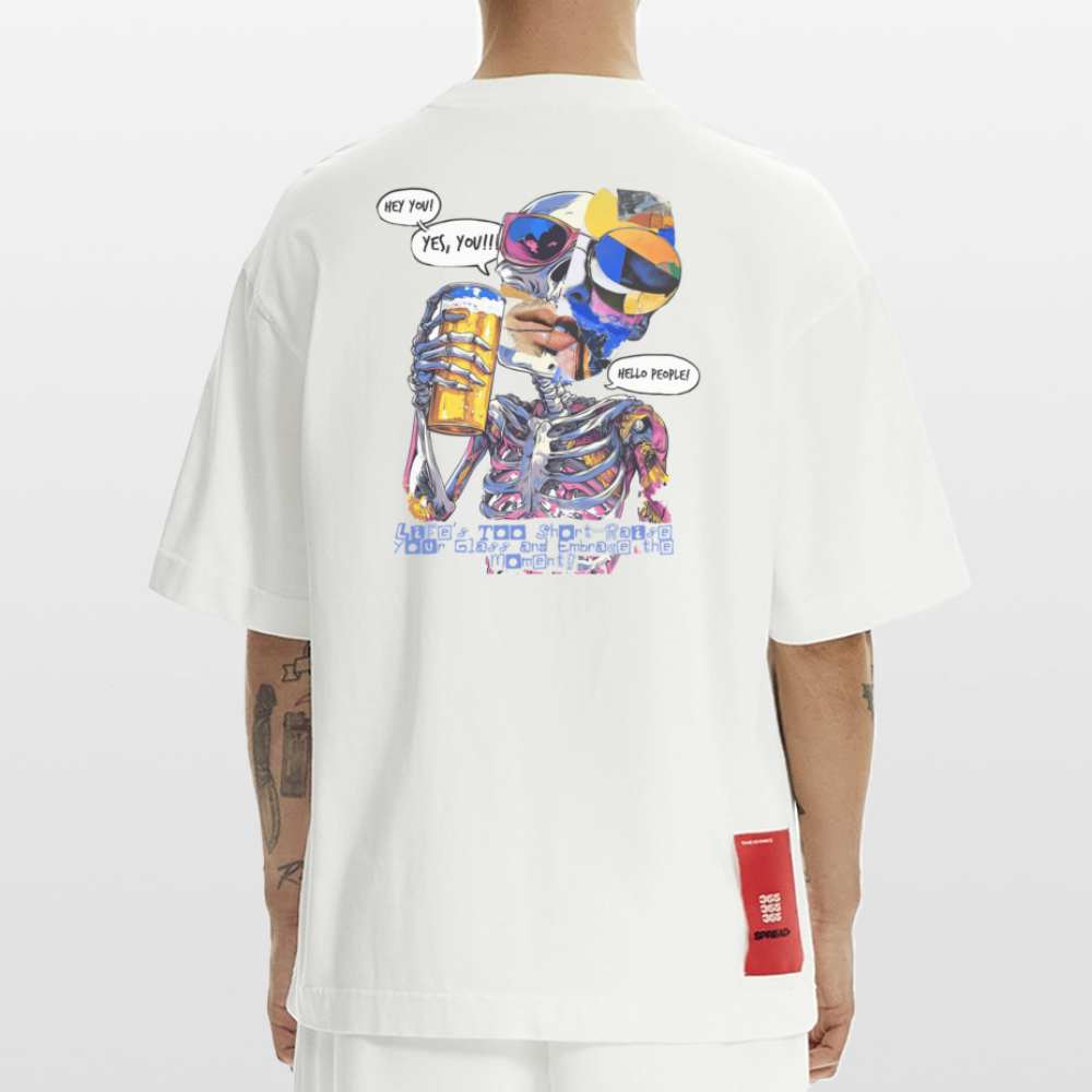 Vorthalos, Skelet, 1st | Heve, Heavyweight Oversized Bio T-Shirt, Unisex - OFF WHITE