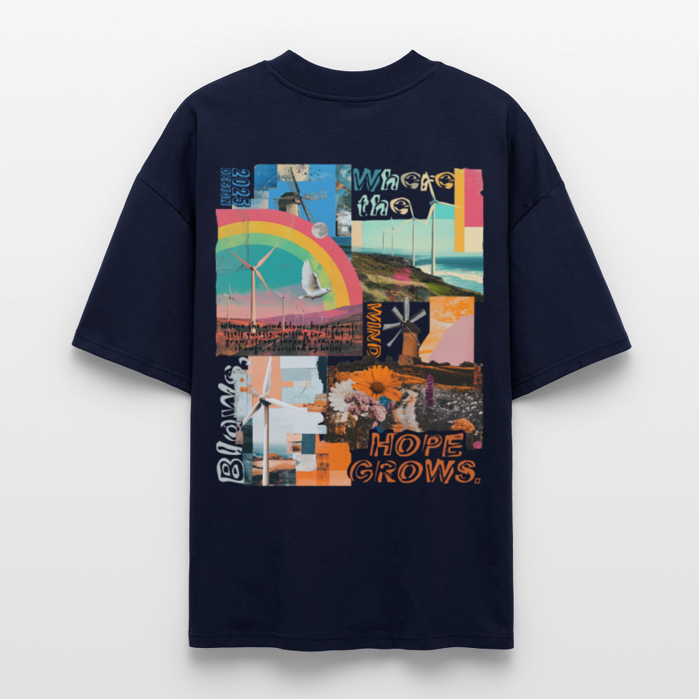 Nyxaris, Windmühle, 1st | Blaster, Oversize Bio T-Shirt, Unisex - Navy