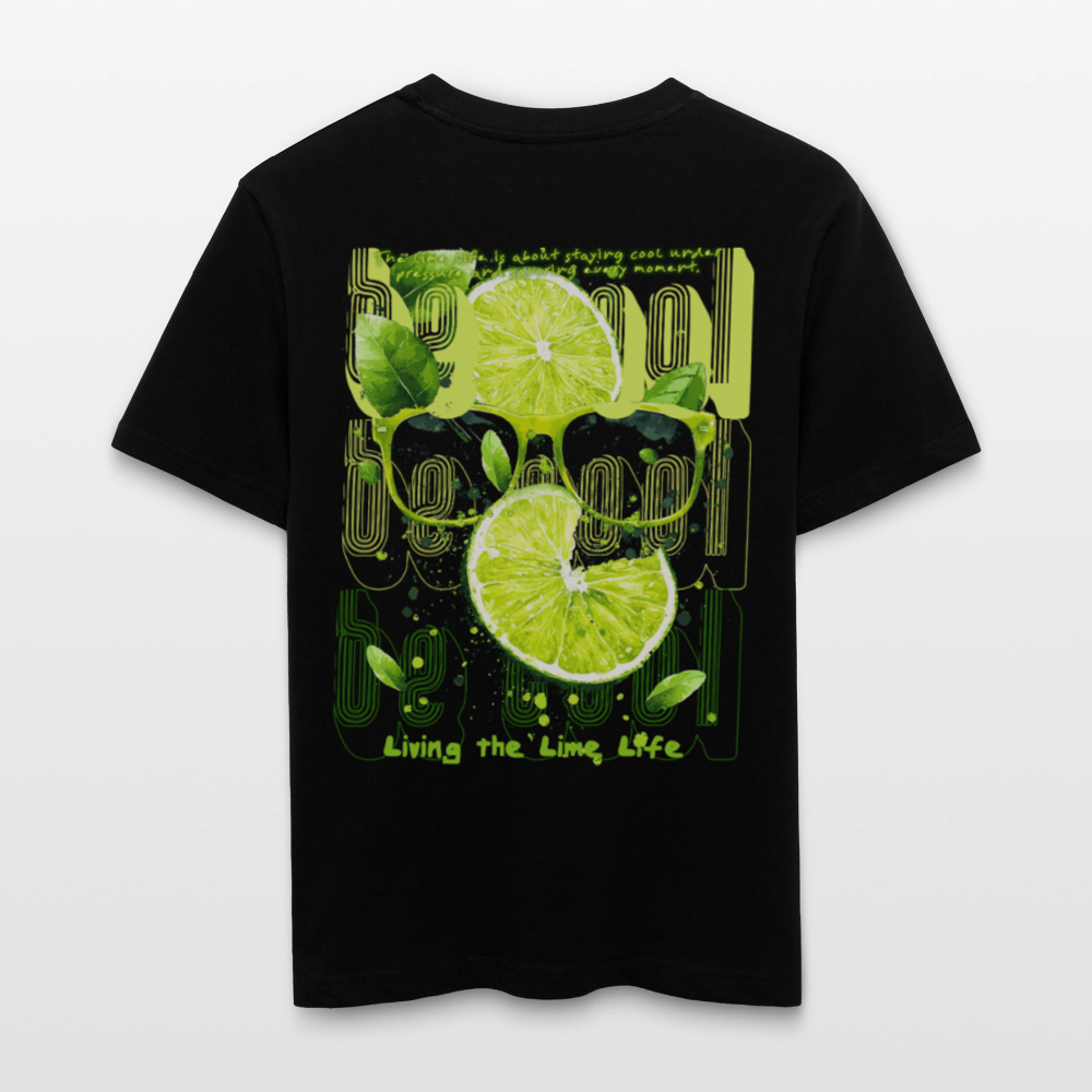 Kali, Limette, 1st | Essential, Relaxed Fit Unisex Bio T-Shirt - Schwarz