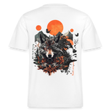 Vaermundis, Wolf, 1st | Essential, Relaxed Fit Unisex Bio T-Shirt - Weiß