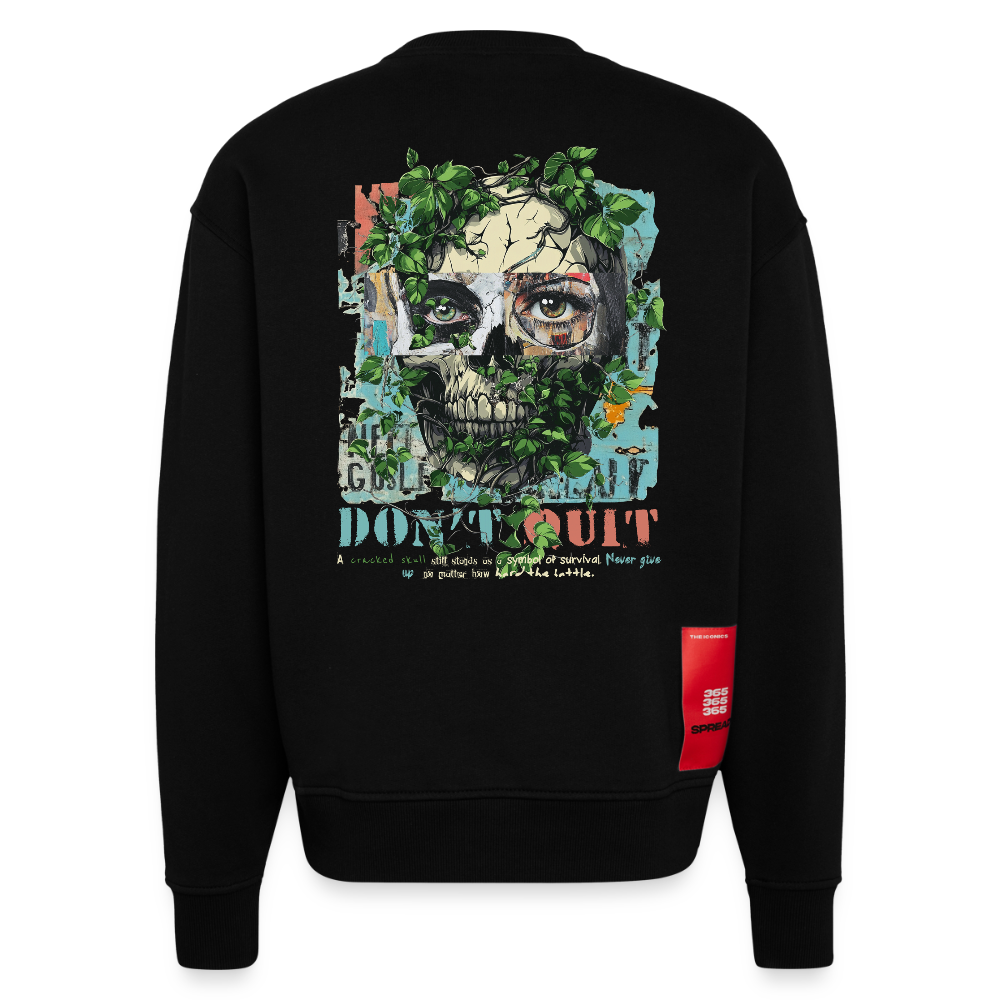 Persephi, Totenkopf, 1st | Heavyweight Oversized Bio Sweater, Unisex - SOLID BLACK