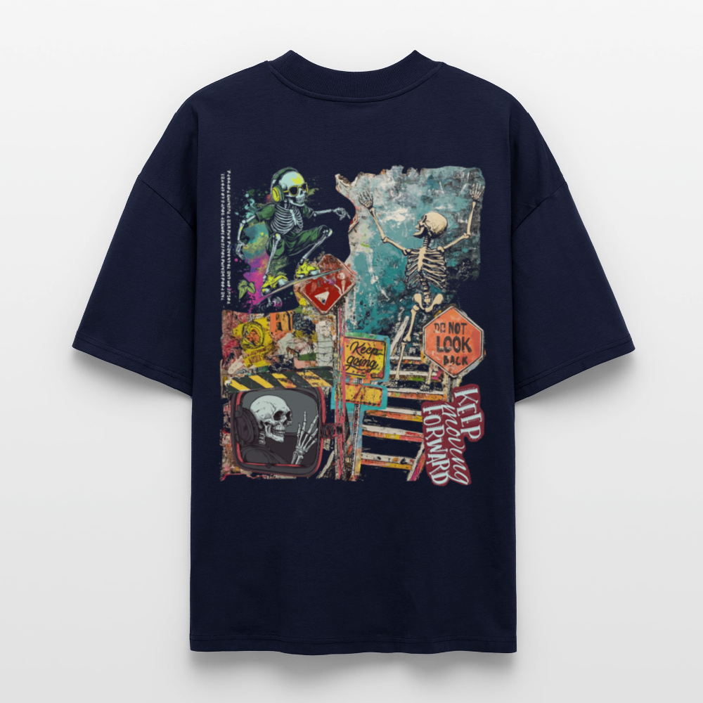 Tangaroa , Skelet, 1st | Blaster, Oversize Bio T-Shirt, Unisex - Navy
