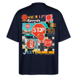 Solvarion2, Stopp, 1st | Blaster, Oversize Bio T-Shirt, Unisex - Navy