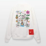 Draevenor, Blumen, 1st | Heavyweight Oversized Bio Sweater, Unisex - OFF WHITE