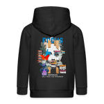 Nerthus, Gesicht, 1st | Kinder Zip Hoodie - Schwarz