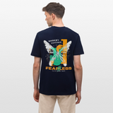 Azazîl, Schmetterling, 1st | Essential, Relaxed Fit Unisex Bio T-Shirt - Navy