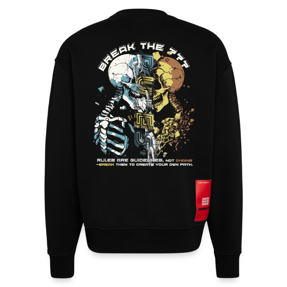Fujin, Totenkopf, 1st | Heavyweight Oversized Bio Sweater, Unisex - SOLID BLACK