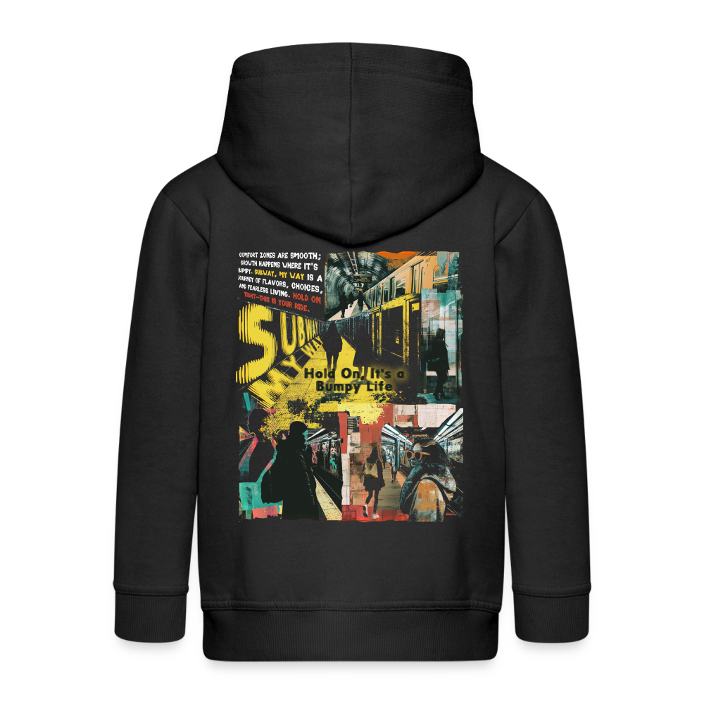 Dionyson, U-Bahn, 1st | Kinder Zip Hoodie - Schwarz
