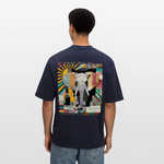 Thanatain, Elefant, 1st | Breezy, Oversized Unisex T-Shirt - Navy