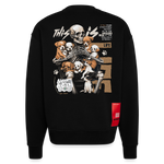 Tezcatlipoca , Hunde & Skelet, 1st | Heavyweight Oversized Bio Sweater, Unisex - SOLID BLACK