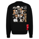 Tezcatlipoca , Hunde & Skelet, 1st | Heavyweight Oversized Bio Sweater, Unisex - SOLID BLACK