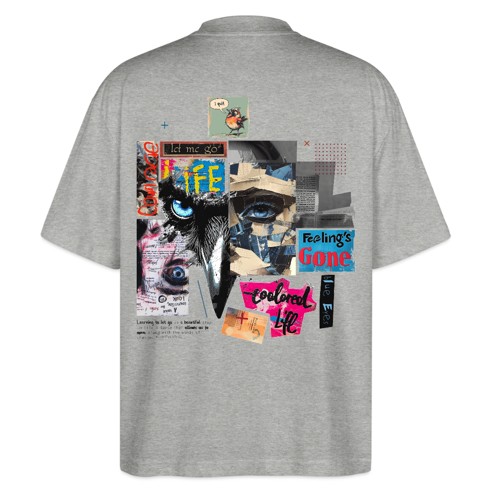 Saturnion, Raabe, 1st | Blaster, Oversize Bio T-Shirt, Unisex - Grau meliert
