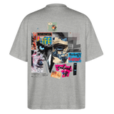 Saturnion, Raabe, 1st | Blaster, Oversize Bio T-Shirt, Unisex - Grau meliert