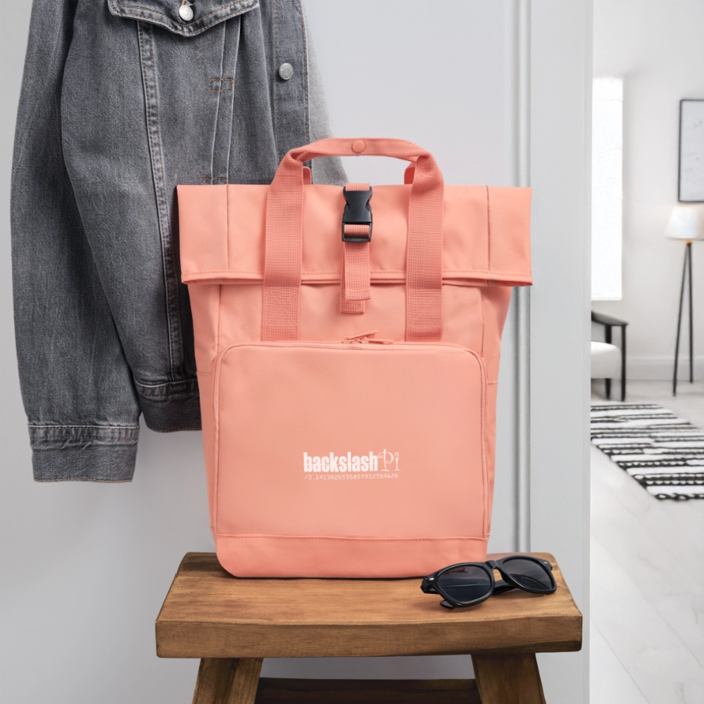 Rolltop Rucksack mit zwei Griffen - Chintzrosa